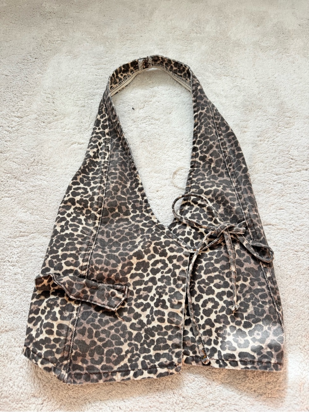 Pull&Bear Leopard-Print Shoulder Bag in Brown and Black